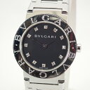 ブルガリSSブルガリブルガリ12Pダイヤ黒文字盤ボーイズサイズクォーツ＊BB26SS【BVLGARI】【中古】