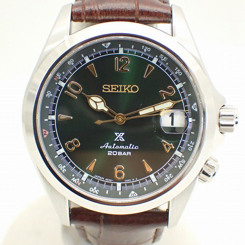 セイコー【SEIKO】プロスペックスアルピニストメカニカルSSメンズ自動巻き*SBDC0916R35-00E0モスグリーン文字盤デイト付き【中古】