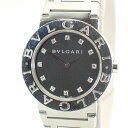 ブルガリSSブルガリブルガリ12Pダイヤ黒文字盤SSクォーツ*BZ26SS腕時計【BVLGARI】【中古】
