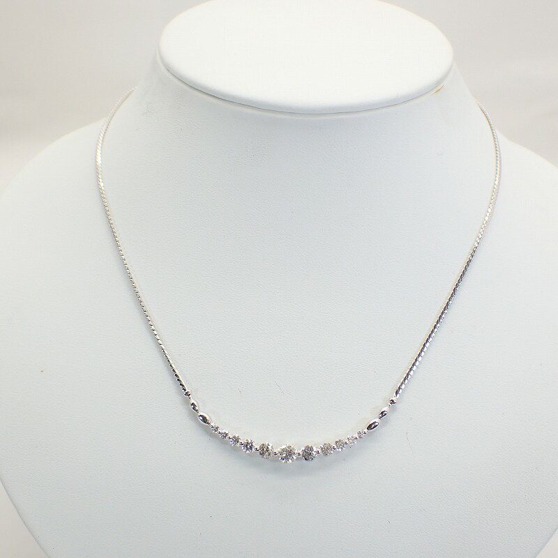 Pt850ダイヤモンド1.56ctデザインネックレスプラチナ42cm【中古】【ノンブランドジュエリー】【店長の..