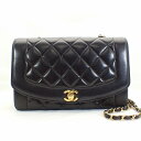 シャネル【CHANEL】ダイアナマトラッセ25cmチェーンショルダーバッグラムスキンブラック【中古】(4)