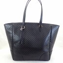 グッチ【GUCCI】マイクログッチシマレザートートバッグブラック＊449242マイクロGG【中古】