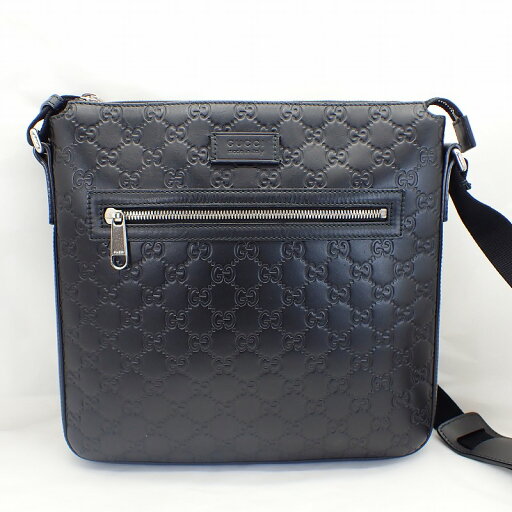 グッチ【GUCCI】グッチシマレザー斜め掛けショルダーバッグブラック*406408【中古】 グッチ【GUCCI】グッチシマレザー斜め掛けショルダーバッグブラック*406408【中古】