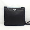 プラダ【PRADA】三角ロゴプレートナイロン斜め掛けショルダーバッグブラック*VA0338【中古】