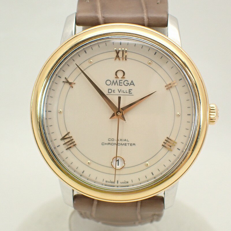 オメガ【OMEGA】SS/YGデビルプレステージメンズ自動巻きコンビ＊424.23.27.20.09.001デヴィルデイト付き【中古】(2)