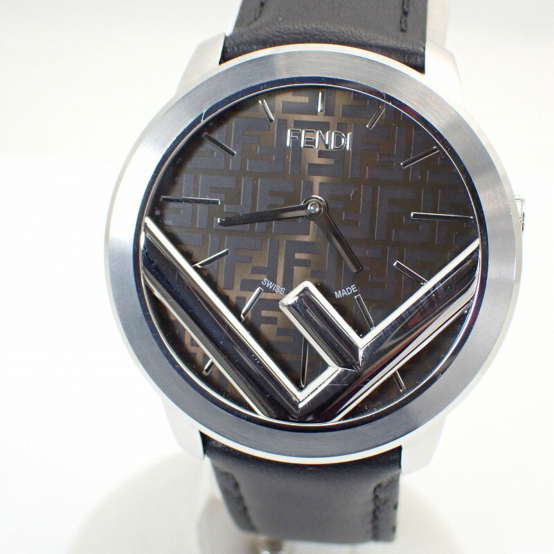 フェンディ【FENDI】SSラナウェイエフイズフェンディクォーツレザーベルト腕時計＊71000L【中古】