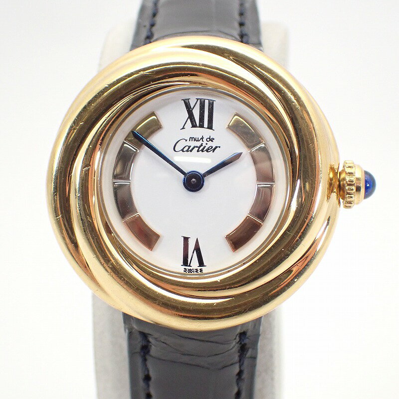 カルティエ【CARTIER】GPクロコマストトリニティレディースクォーツ腕時計＊W1010644【中古】