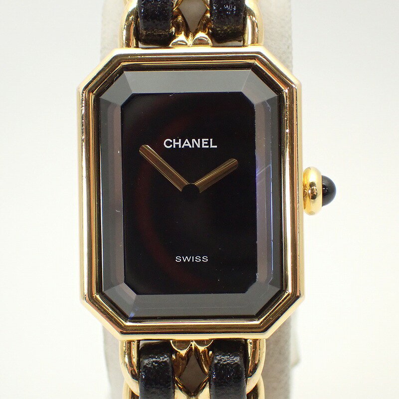 シャネル【CHANEL】プルミエールレディースクォーツブレスSサイズGPxレザー【中古】