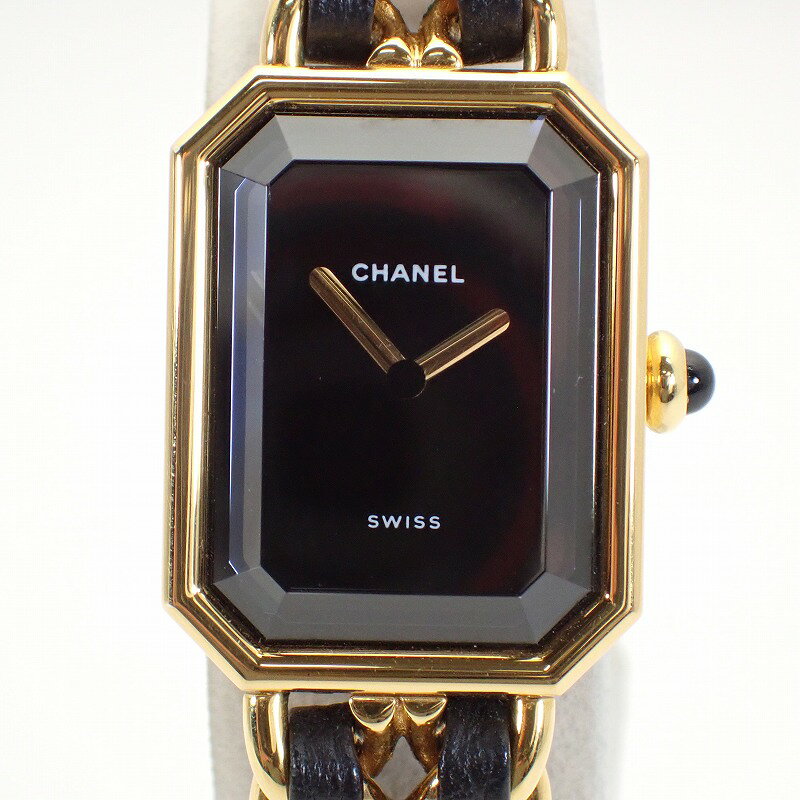 シャネル【CHANEL】プルミエールレディースクォーツブレスMサイズGPxレザー【中古】