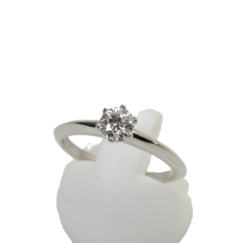 乐天商城 - ティファニー【TIFFANY＆Co.】Pt950ダイヤモン0.35ctソリティアリングEカラー/VVS210.5号プラチナソリテール鑑定書付【中古】