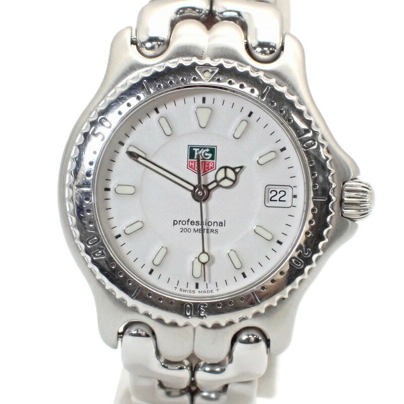 タグ・ホイヤー【TAG HEUER】プロフェッショナル200mボーイズサイズクォーツSS白文字盤デイト付き＊WG1212-KO腕時計【中古】タグホイヤー