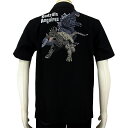 ゴジラ GODZILLA アンギラス&ゴジラ刺繍半袖開襟シャツ GZSS-001 SからXXL 円谷プロ