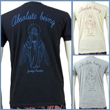 Junky's Paradise ジャンキーズパラダイス半袖VネックTシャツ JST-404 マリア/アメカジ バイカー ロック スカル タトゥー/セール お買い得