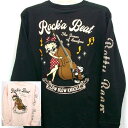 BETTY BOOP ベティブープxLOW BLOW KNUCKLEコラボ長袖Tシャツ 533867 ROCK 039 A BETTY アメカジ ロカビリー ウッドベース キャラクター アメコミ ロンT