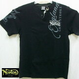 ノートン Norton ウネ刺繍テレコヘンリーネック半袖Tシャツ 232N1020 アメカジ バイカー ロッカーズ