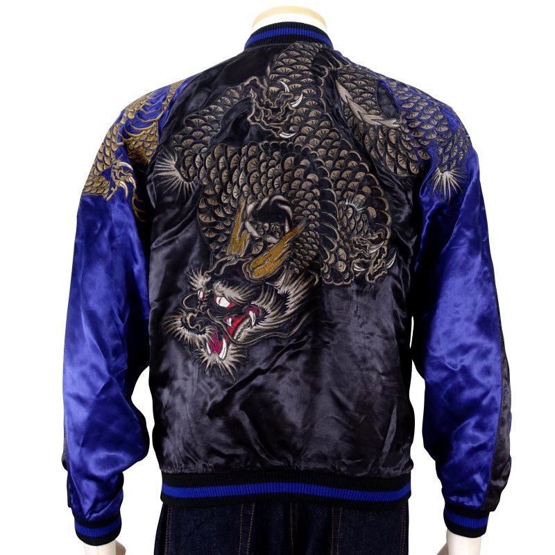 SATORI さとり 金銀阿吽龍刺繍スカジャン GSJR-026 和柄