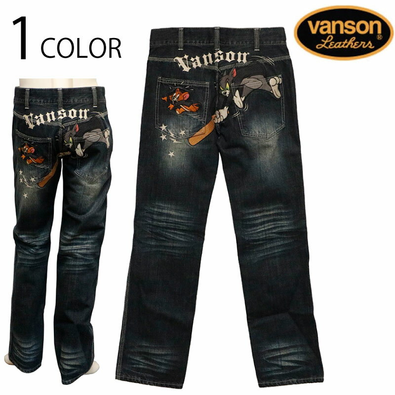 VANSON×トム＆ジェリー TOM＆JERRY 刺繍 デニムパンツ （ TJV-2516 ） バンソン ばんそん TOM＆JERRY ..