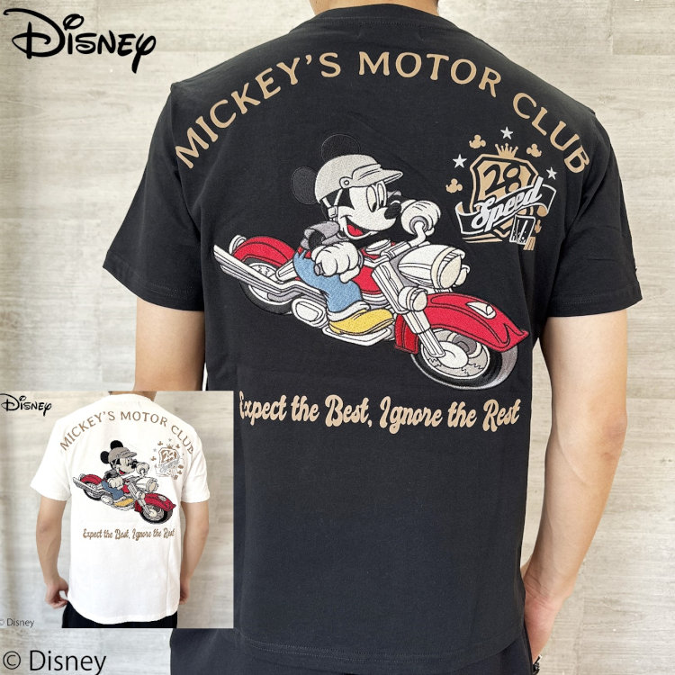 ミッキーマウス MCKEY MOUSExFLAGSTAFFコラボ半袖Tシャツ 442501 MICKEYヴィンテージバイク アメカジ ..
