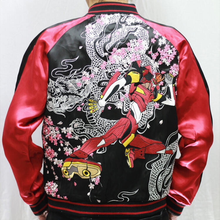 エヴァンゲリオン×錦 にしき コラボスカジャン 513351 桜龍2号機 和柄 EVA