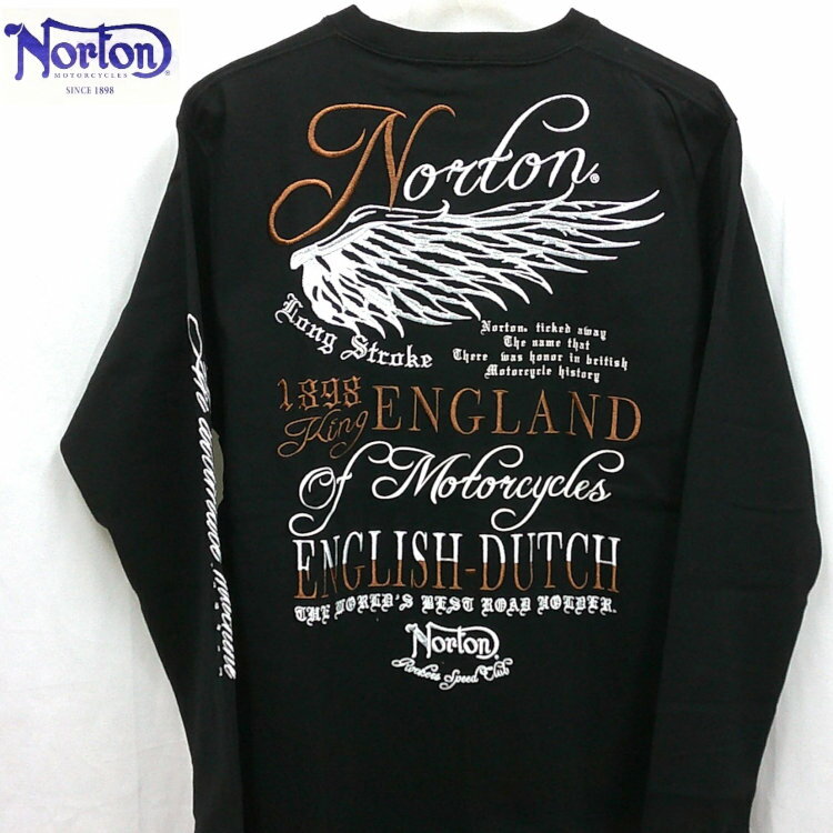 ノートン Norton ウイング刺繍バックインパクトロンT 243N1108 アメカジ バイカー ロッカーズ バイク 長袖Tシャツ