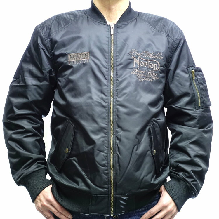 ノートン Nortonウイング刺繡MA-1 243N1706 アメカジ ミリタリー バイカー バイク ロッカーズ