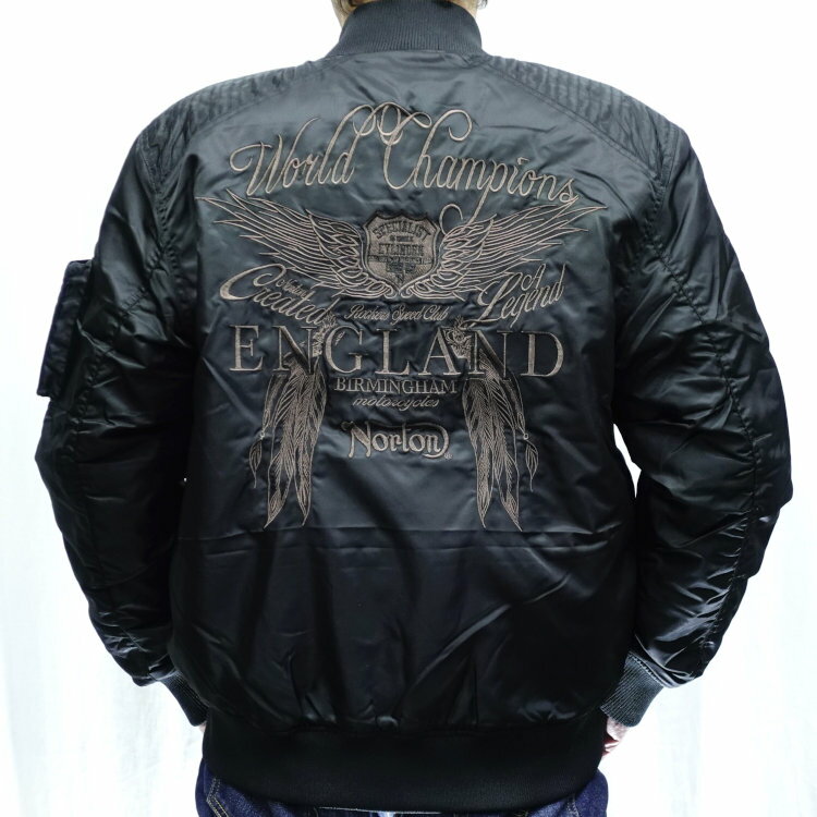 ノートン Nortonウイング刺繡MA-1 243N1706 アメカジ ミリタリー バイカー バイク ロッカーズ