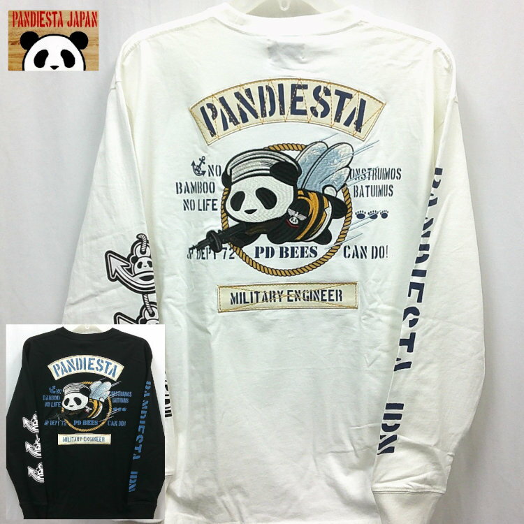 Rakuten - パンディエスタ PANDIESTA JAPAN 595852 SEA BEES PANDA ミリタリーロンT パンダ アメカジ
