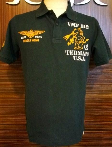 TEDMAN テッドマン半袖ポロシャツ TSPS-113 VMF312/アメカジ ミリタリー クールビズ