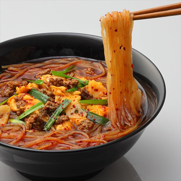 サンサス きねうち麺 辛麺 290g 5袋セット 2食入 スープ付 製法特許 国産小麦 茹で時間1分 宮崎風 旨辛 常温保存 生麺 bsecond-10034033 ビューティーツー サンプル画像2