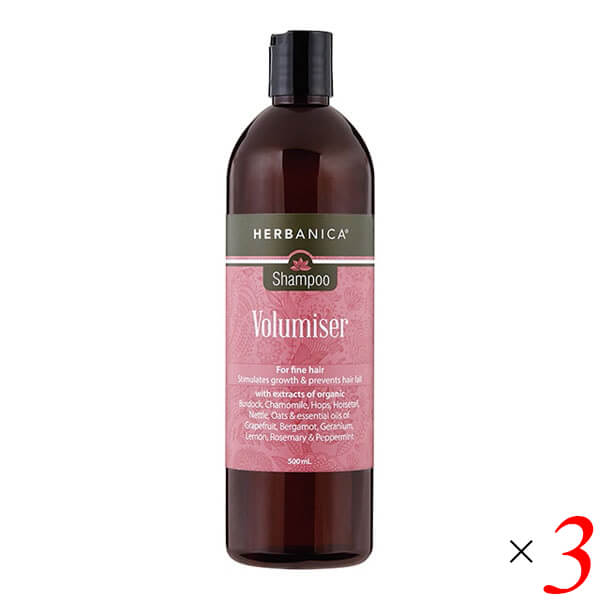 【BF限定！100円クーポン！学割2倍！】シャンプー ボリューム 細毛 HERBANICA（ハーバニカ） シャンプー ボリュマイザー 500ml 3本セット