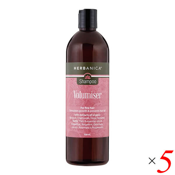 【BF限定！100円クーポン！学割2倍！】シャンプー ボリューム 細毛 HERBANICA（ハーバニカ） シャンプー ボリュマイザー 500ml 5本セット