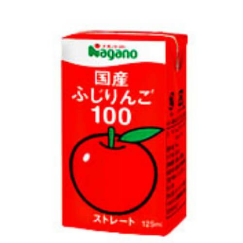 りんごジュース ストレート 無添加 ナガノトマト 国産ふじりんご100 125mlのサムネイル