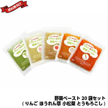 【エントリーで10倍】最大37倍！スムージー 酵素 ダイエット 50℃洗い＆低温蒸し 野菜ペースト20袋セット(りんご ほうれん草 小松菜 とうもろこし)