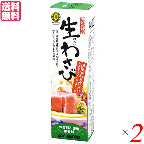 わさび 本わさび 生わさび 旨味本来 生おろしわさびチューブ 40g 2本セット 送料無料