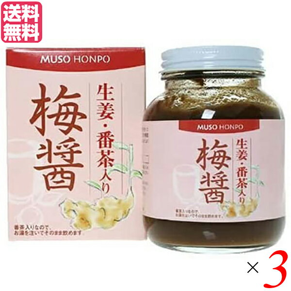 梅醤 梅びしお 梅醤番茶 ムソー 無双本舗 生姜 番茶入り梅醤 250g 3個セット 送料無料