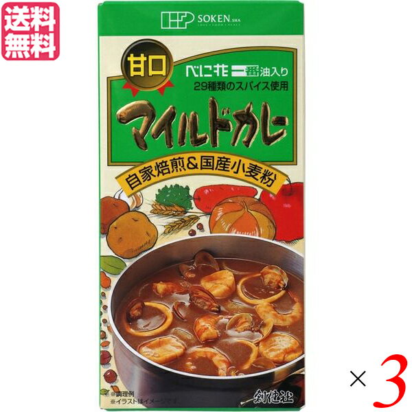 【マラソン限定!学割2倍!100円クーポン!】カレー カレーレトルト カレールー 創健社 マイルドカレー(甘口) 115g 3個セット 送料無料