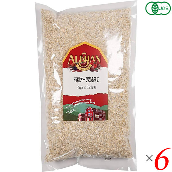 【マラソン限定!ポイント2倍!100円クーポン!】有機オーツ麦ふすま 500g 6個セット アリサン オーガニック パン 襖粉