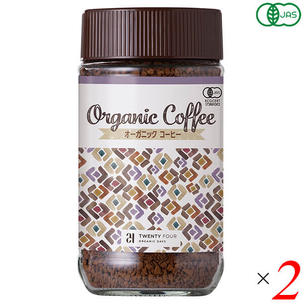 24 ORGANICDAYS オーガニックインスタントコーヒーは有機・フェアトレードコーヒー豆使用 豊かな香りとコク すっきりとした後味 ◆手摘みで収穫 ◆アラビカ種 ◆フルーティーな酸味が特徴のホンデュラス豆に、やわらかい苦みが心地よいペルー豆を絶妙にブレンド ◆お召し上がり方 1カップ(200ml)あたり小さじ1〜2杯のコーヒーが適量です。 ＜24 ORGANICDAYS＞ オーガニックの、その先へ。 毎日をもう一歩楽しむ、選りすぐりのアイテム 「おいしい」はもちろんのこと、毎日をもっと楽しく、うれしく、自由にしてくれる、そんな風景を、私たちはオーガニックの向こうに見ています。 私たちは、ジャンルにとらわれず、幅広いカテゴリーのオーガニック商品を開発し、愛着の持てるデザインで、お届けしてまいります。 《厳選したオーガニック商品をお届けします》 原材料はオーガニックであることはもちろん、できる限りEUビオ認証などの厳しい基準をクリアした原料を使用し、丁寧に加工された良質なアイテムをお届けします。 ■商品名：24 ORGANICDAYS オーガニック インスタント コーヒー アラビカ フェアトレード ペルー ■内容量：100g×2個セット ■原材料名：有機コーヒー豆(ペルー、ホンデュラス) ■メーカー或いは販売者：株式会社おもちゃ箱 ■賞味期限：製造日より3年 ■保存方法：常温 開封後はできるだけ早めに召し上がりください。 ■区分：食品 有機JAS ■製造国：日本【免責事項】 ※複数店舗を運営しているためタイミングによっては欠品お取り寄せ、キャンセルさせていただく場合がございます。 ※リニューアル等による商品内容（価格、容量、パッケージ、原料等）の変更。 ※メール便配送に関する一切の補償。ポスト投函（厚さ3cm以下）となるため簡易包装、一部パッケージを開封し梱包させていただく場合もございます。 ※気温差による不具合（チョコレート、グミ、飴などが溶けていた、など）。常温保存商品のクール便配送は承ることができません。 ※記載の賞味期限は製造日からの日数です。実際の期日についてはお問い合わせください。