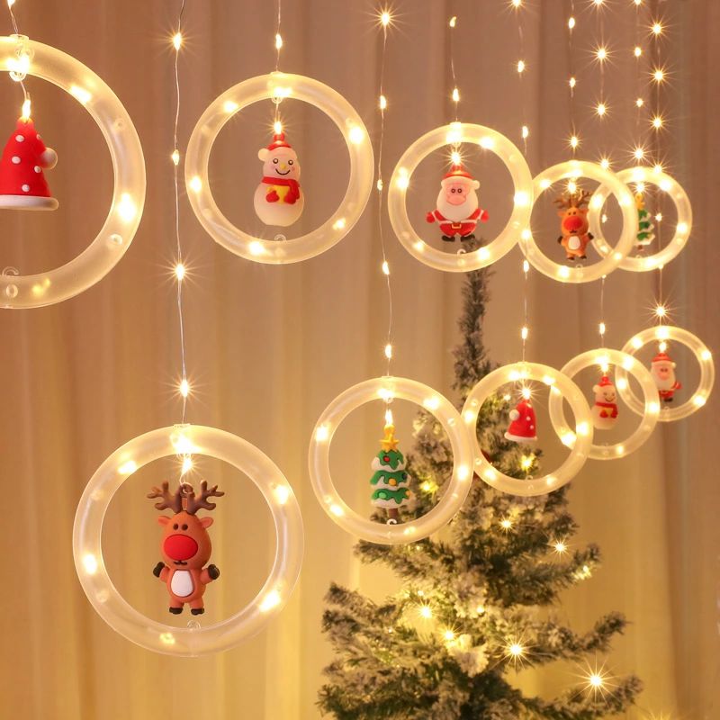 カーテンライト クリスマスツリー 電飾 クリスマスイルミネーション 屋内屋外兼用 クリスマス飾りライト クリスマスチャームアクセサリ