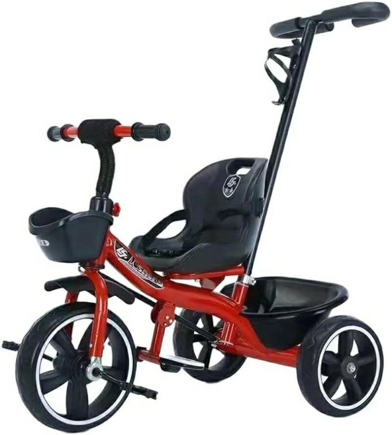 三輪車 押し車 かじ付 子供用三輪車 手押し棒 2歳から7歳まで 折りたたみ 手押し棒付き 軽量 フォームホイール付き 手押し棒付き 折りた