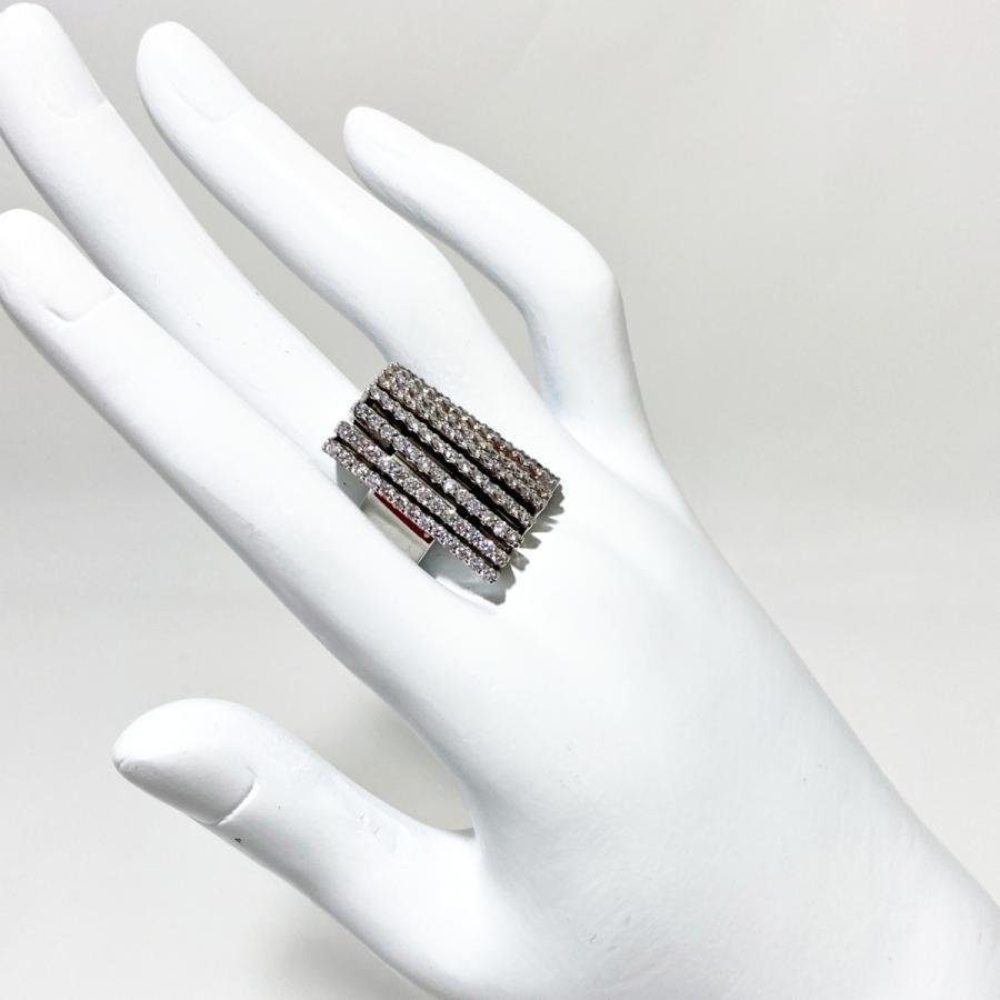 【中古】指輪 スウィング ダイヤモンド リング 14KWG ホワイトゴールド 16号 2.30ct 145853