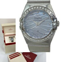 【中古】 オメガ 腕時計 OMEGA コンステレーション プリュム 123.15.24.60.57.001 ダイヤ シェル レディース 箱 保証書 148459