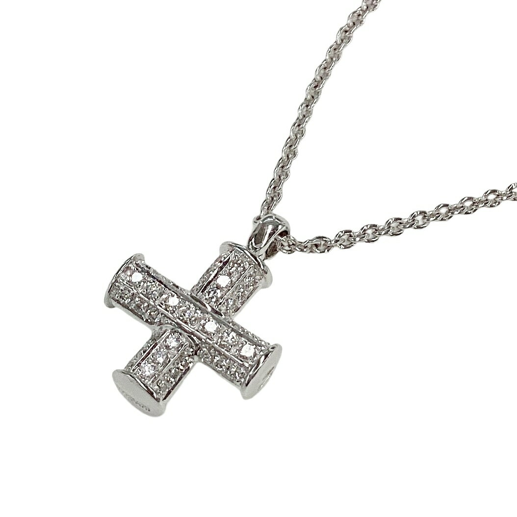 Rakuten - 【中古】ブルガリ ネックレス BVLGARI グリーククロス ダイヤモンド K18WG 750 ホワイトゴールド 149596