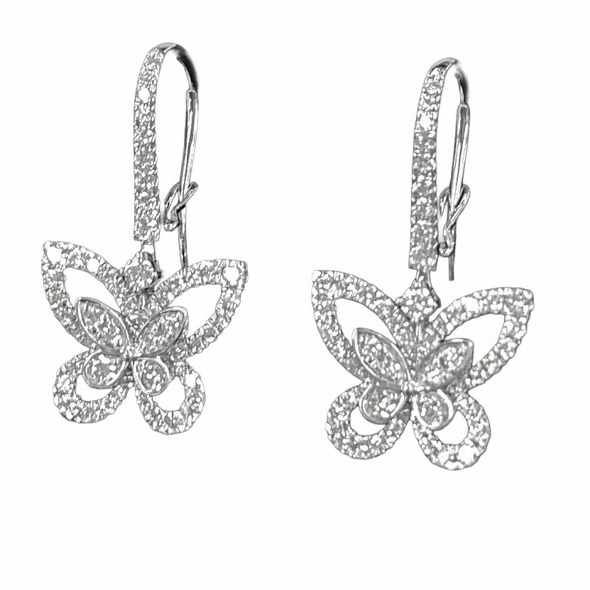 グラフ ピアス イヤリング GRAFF バタフライシルエット ダイヤモンド ドロップ 0.95ct K18WG 750 ホワイトゴールド 150887