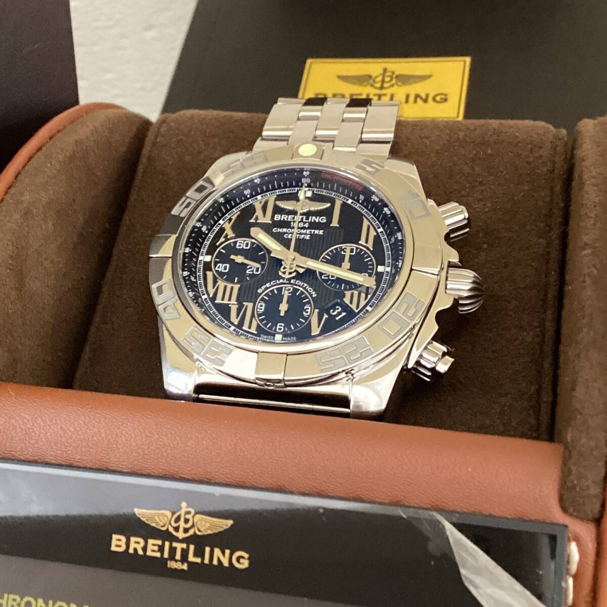 【中古】 時計 ブライトリング BREITLING AB0110 クロノマット 44 クロノグラフ 自動巻き 保証書 箱 150621
