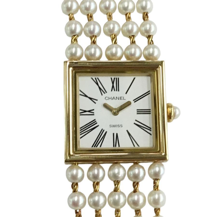 【中古】シャネル 時計 CHANEL マドモアゼル H0007 イエローゴールド YG クォーツ QZ 143414