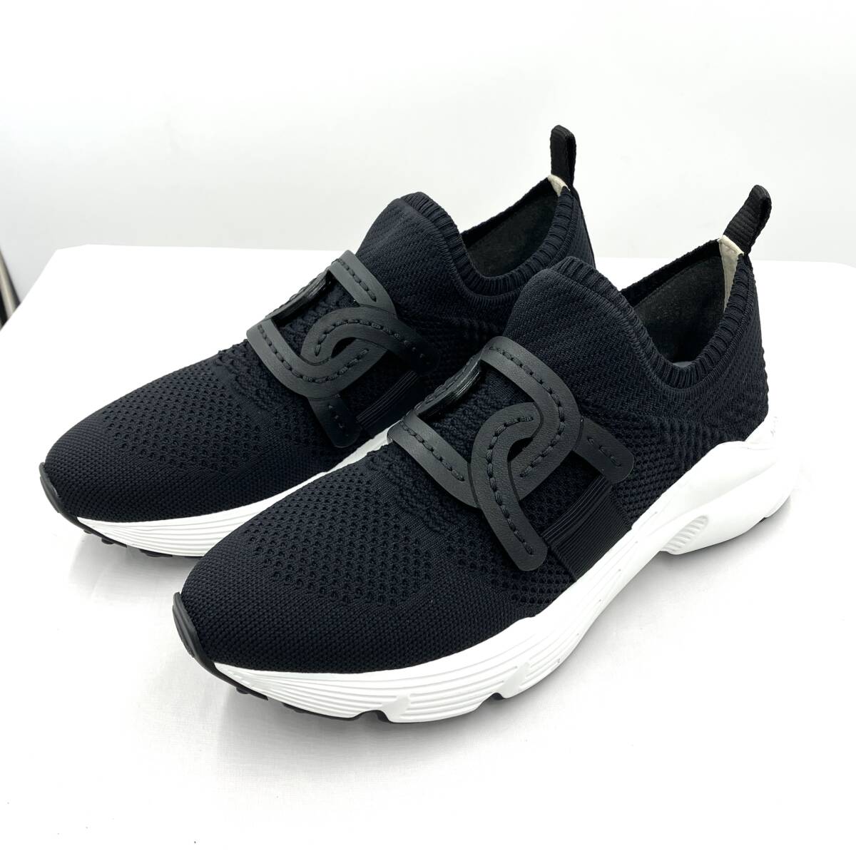 Rakuten - 【中古】TODS トッズ スリッポン スニーカー ケイト ハイテクファブリック XXW54C0E レディース ブラック 37.5 24.5 箱 内袋 150070