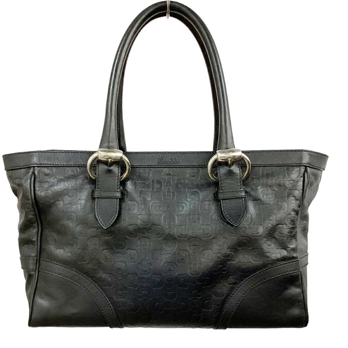 Rakuten - 【中古】グッチ バッグ GUCCI トートバッグ 289716 レザー ホースビット柄 ブラック シルバー 148610