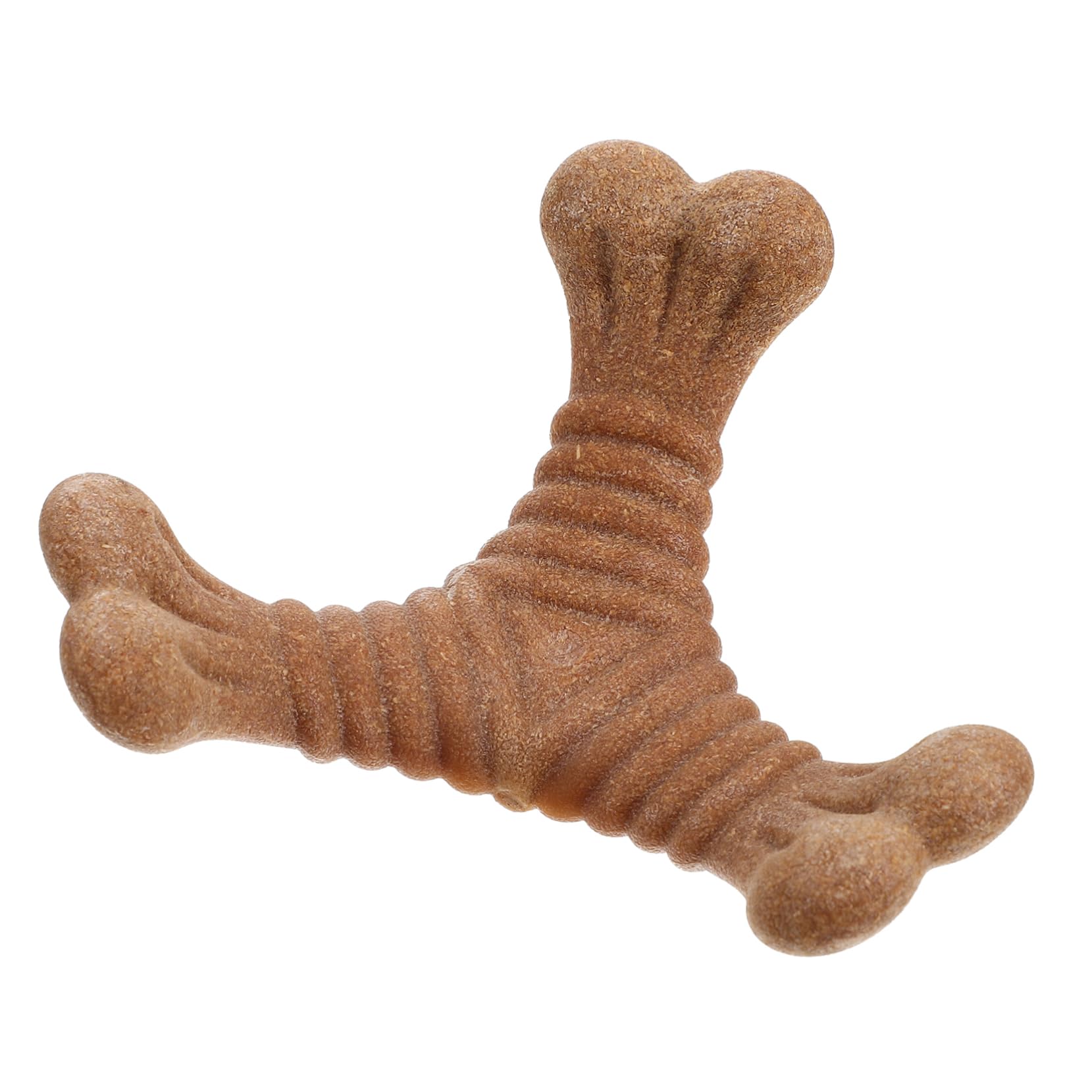 福狸犬用木塑潔齒磨牙おもちゃ 三角骨形状で噛む楽しみと歯の健康促進 ペットの 解消と退屈防止に効果..