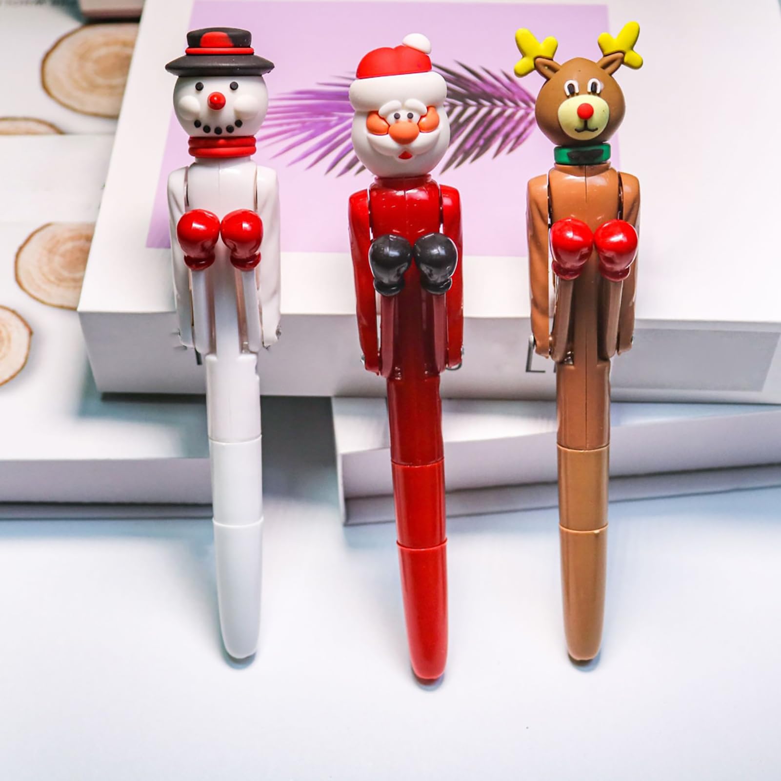 面白いボクシングペン、ボクシングおもちゃペン - ビスタ3X かわいいクリスマス小学生ストレス解消ボー..